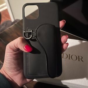 Authenticated Dior iPhone 12 or 13 Pro Saddle Bag Wallet Case